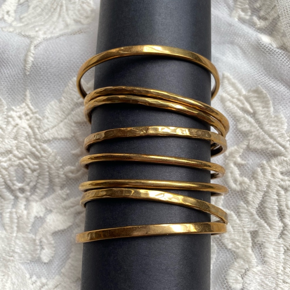 Soko Gold Tone Mixed-Texture Stackable Bangle Set - image 1